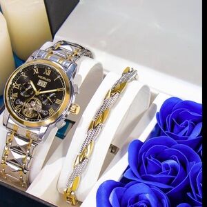 Gold and Silver Men's Watch